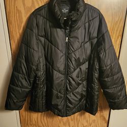 Women's Black Puffer Jacket Size XL 