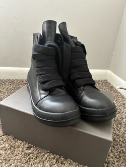 Black Leather High-Top Rick Owen’s (size 46) Rick’s run small