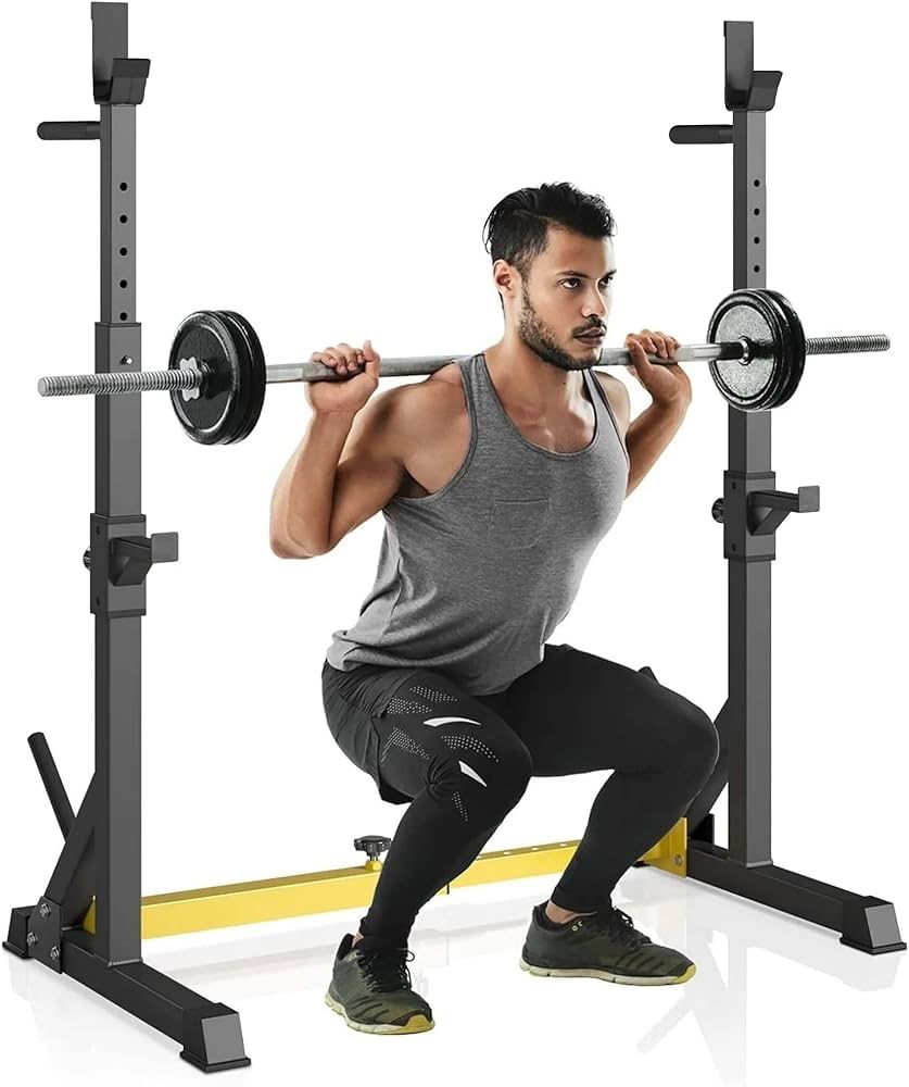 Squat Rack Stand, Bench Press Rack, Barbell Rack, Adjustable Dumbbell Rack, Multi-Function Weight Lifting Home Gym, Fitness Exercise Equipmen