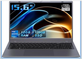 15.6 inch IPS FHD Laptop, Pentium Gold Processor (Up to 3.4GHz), 12GB RAM 128GB SSD, Laptop with WIF