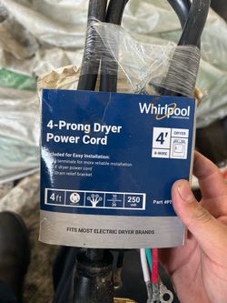 Whirlpool 4 prong dryer power cord
