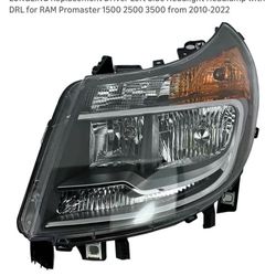 Driver Left Side Headlight Headlamp W DRL RAM Promaster 1500 2500 3500 2010-2022