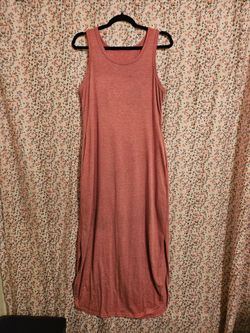 Heathered Pink Sleeveless Dress with pockets plus size XL