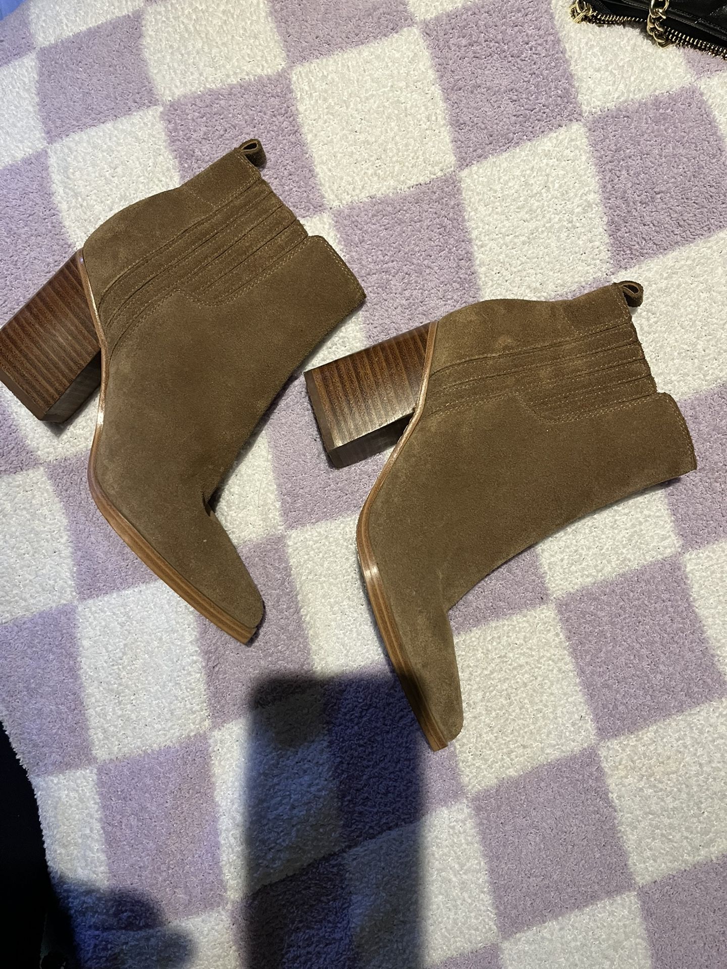 Marc Fischer Well Tan Suede Booties