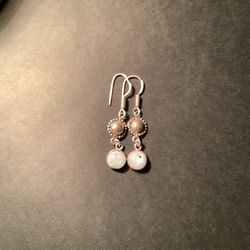 Sterling Silver And Moonstone Dangle Earrings