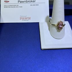 10KT Gold Pink Ice Ring