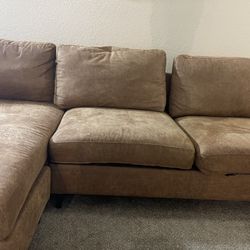 Large 100" Modern Faux Leather Sectional Sofa with C