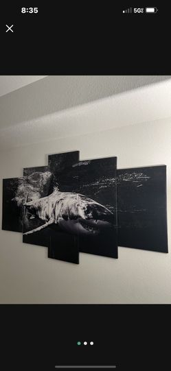 Amazing Custom Jumbo Shark Image Canvas 5 Piece 