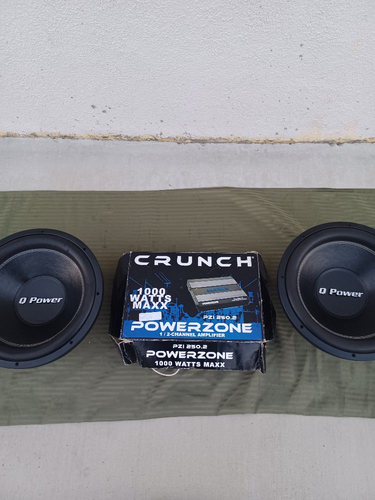 Set Of Two, New, Premium 15" 2200w Speakers - Subwoofers & Amplifier 