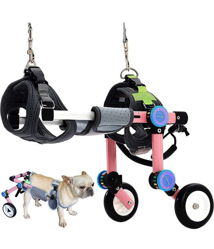 Adjustable Dog Wheelchair (Xs Pink)