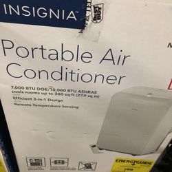 Insignia™ - 300 Sq. Ft. Portable Air Conditioner 7,000 Btu  - White New Open Box 