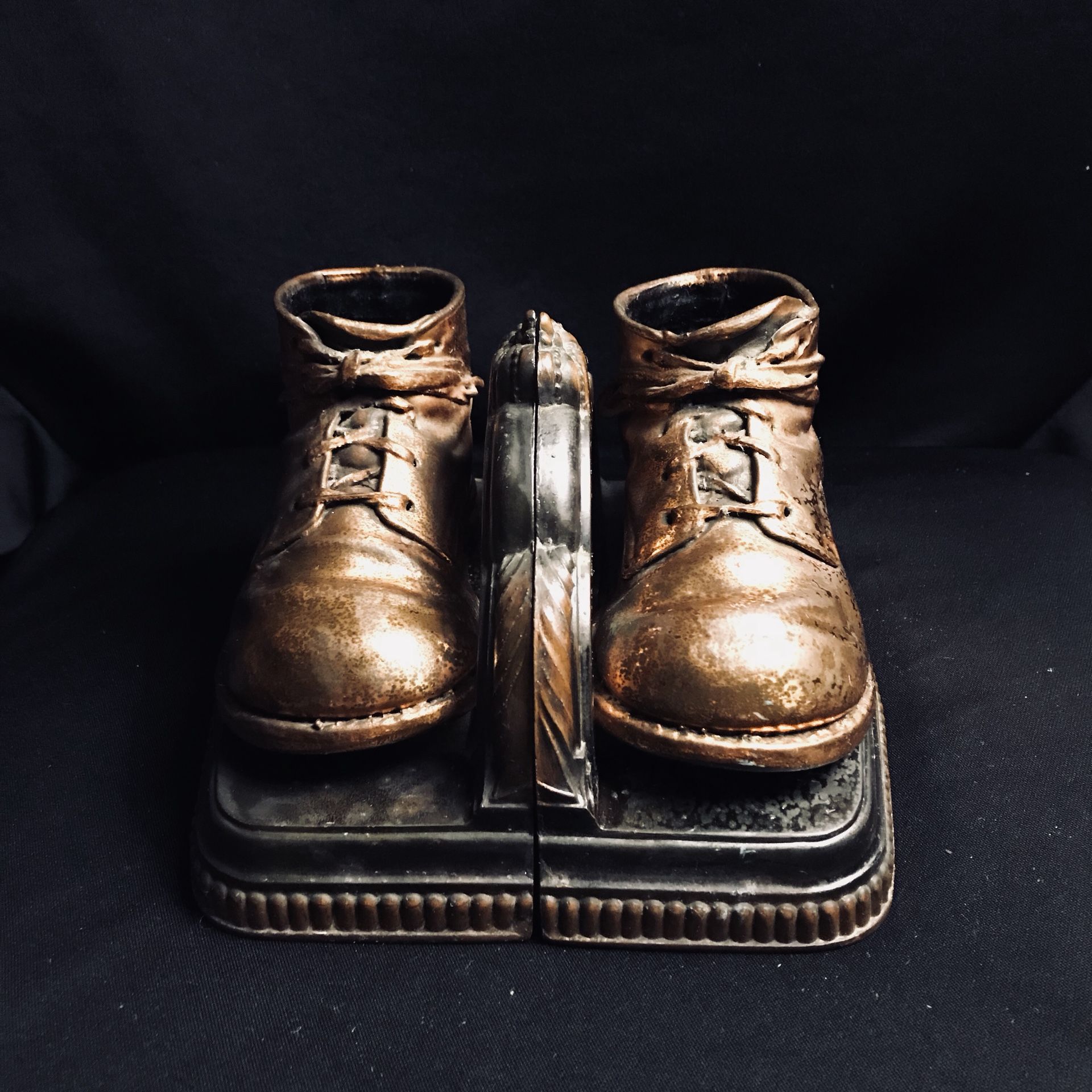 1950’s baby shoes bookends brass