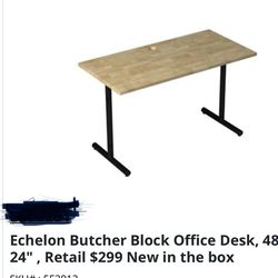 Eachelon Butcher Block Office Desk 