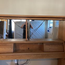 Solid Oak Pier Bed Headboard – $250 OBO (Delivery)