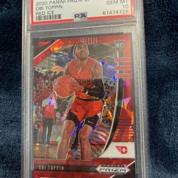 2020 Panini Prizm Draft Picks 47 Obi Toppin Red Ice - PSA 10