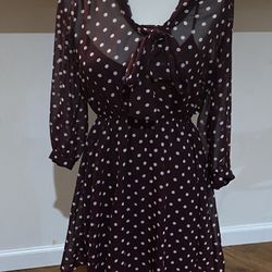 Purple Forever 21 Polka Dot Dress 
