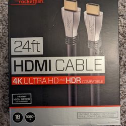 Rocketfish™ - 24' 4K UltraHD/HDR In-Wall Rated HDMI Cable - Black