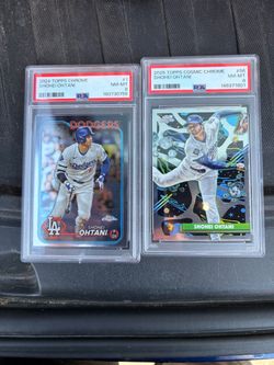 Shohei Ohtani 2024 Topps Chrome & 2025 Topps Cosmic Chrome PSA 8 Cards