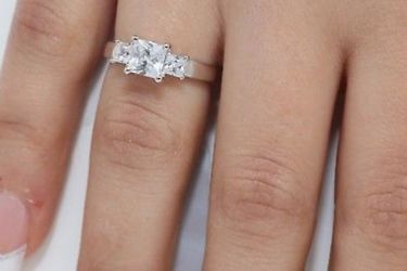 2ct Princess Cut Solitaire Diamond Engagement Ring 14kt White Gold Finish