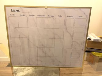 20”L 16”H gold & marble white board planner