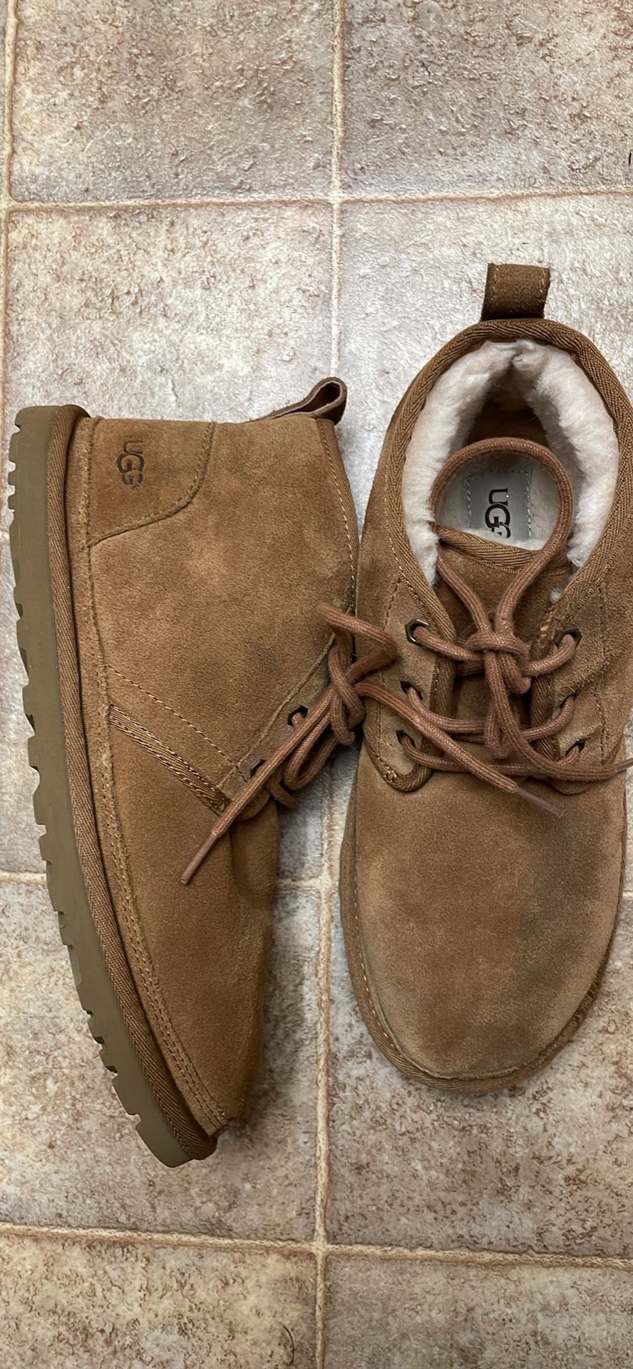 UGG NEUMEL Chestnut SUEDE SHEEPSKIN CASUAL ANKLE MEN'S BOOTS SIZE US 8.5