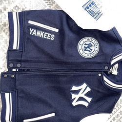 New York Yankees Navy Blue & White Letterman 