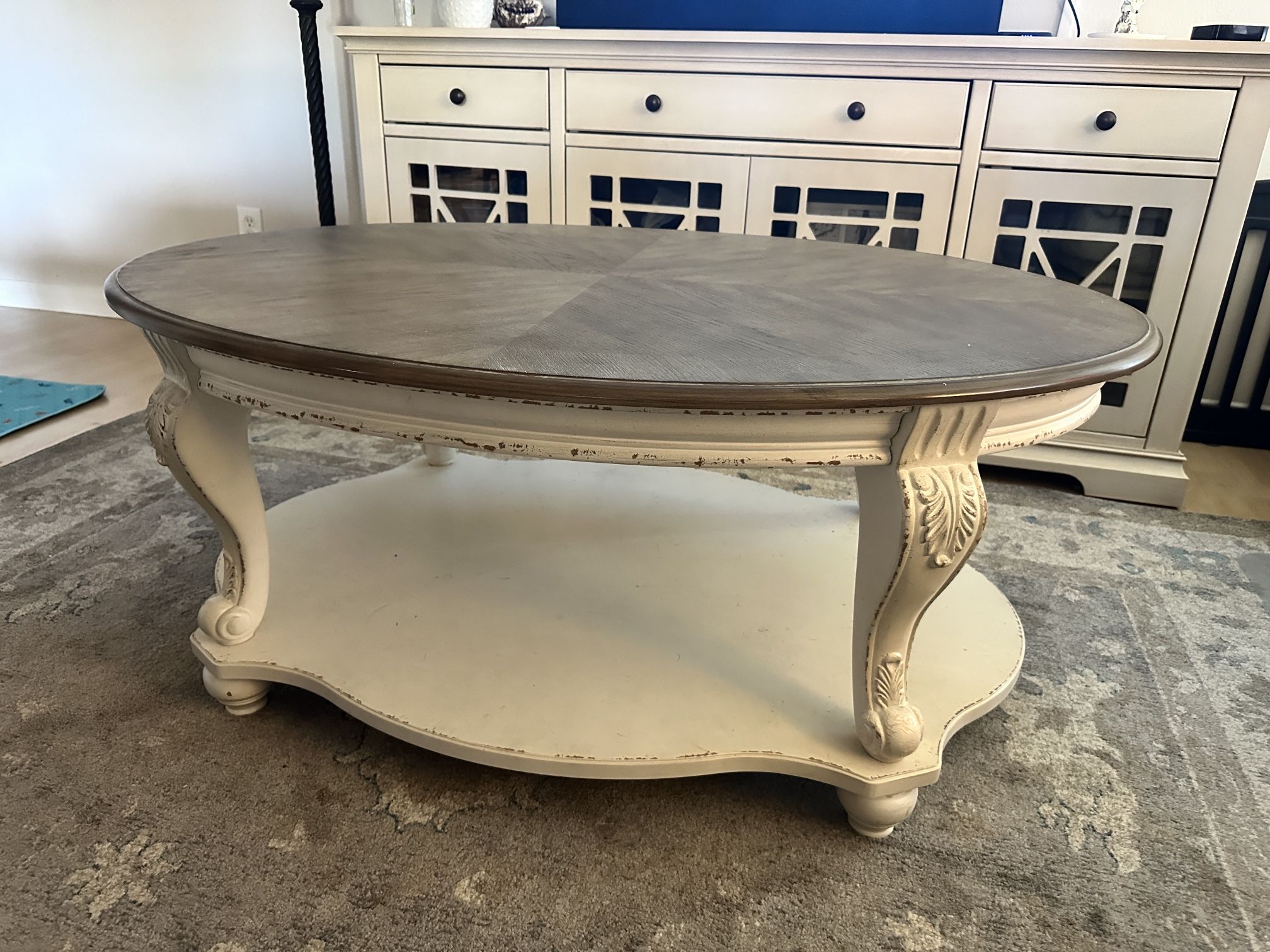 Shabby Chic Brown And White Coffee Table