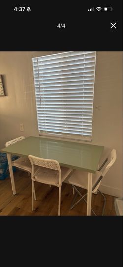 Green table & bar stools