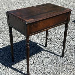 Vintage Wooden Flip Top Desk - Stand - Table 