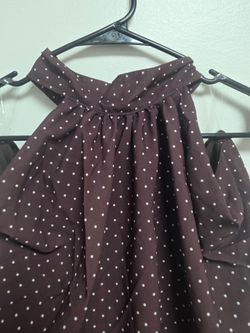 Brown Polka Dot Gathered Skirt