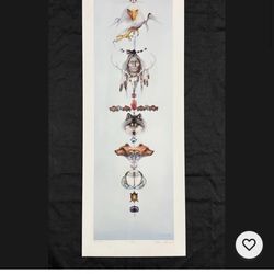 Marie Buchfink 1987 Hand Signed Ltd Ed Native American Totem Print 329/750 Rare