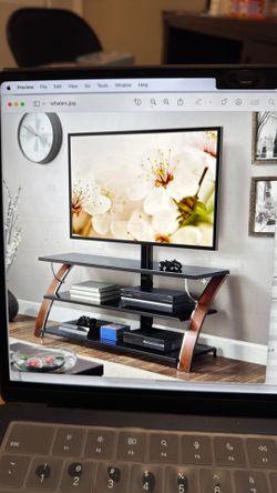 New TV stand and FREE TV - Whalen Payton Brown Cherry 3-in-1 flat panel TV stand for TVs upto 65 inch