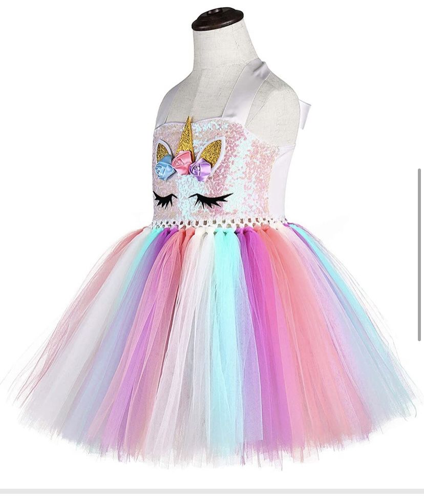 Dreams Sequins Unicorn Tutu Dress for Girls 5-6 Years