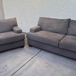 Gray Ashleys Furniture Couch and Loveseat(WILL DELIVER)