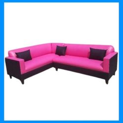 BRAND NEW 7X9FT SECTIONAL COUCHES,  Pink LEATHER COMBO. Custom Made AVAILABLE 