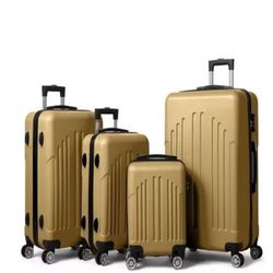 4 Piece Suitcase Luggage Set Hardside Suit case with Spinner Wheels TSA Lock