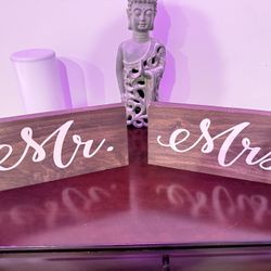 Mr & Mrs. Wooden Block Wedding Signs