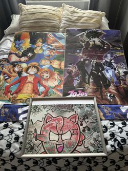 Anime Posters (JoJo’s Part 3, One Piece) + Jigglypuff Art Print