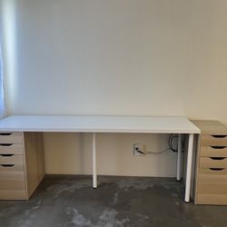 Desk Top and File Cabinets Set - IKEA