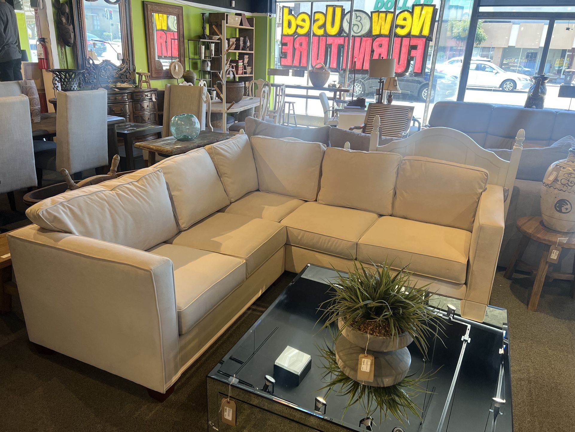 Sectional Sofa: Buckwheat Microfiber Sectional Sofa SKU B8K9QX