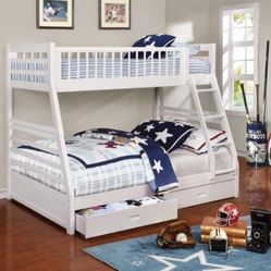 Ashton Twin Over Full 2-Drawer Bunk Bed White
$629