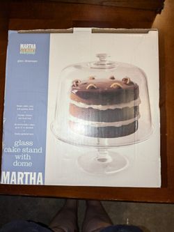 Vintage Martha Stewart Glass Cake Stand w/Dome