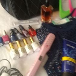 Woman's Lot- G Giorgio Armani C Perfume Mary Kay Mid-sized Shoulder Bag Various Nail Polishes And Voloom Petite Ha