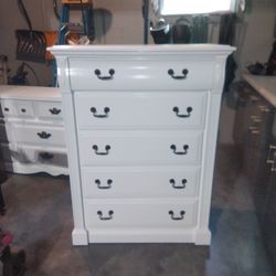 Bassett dresser painted white