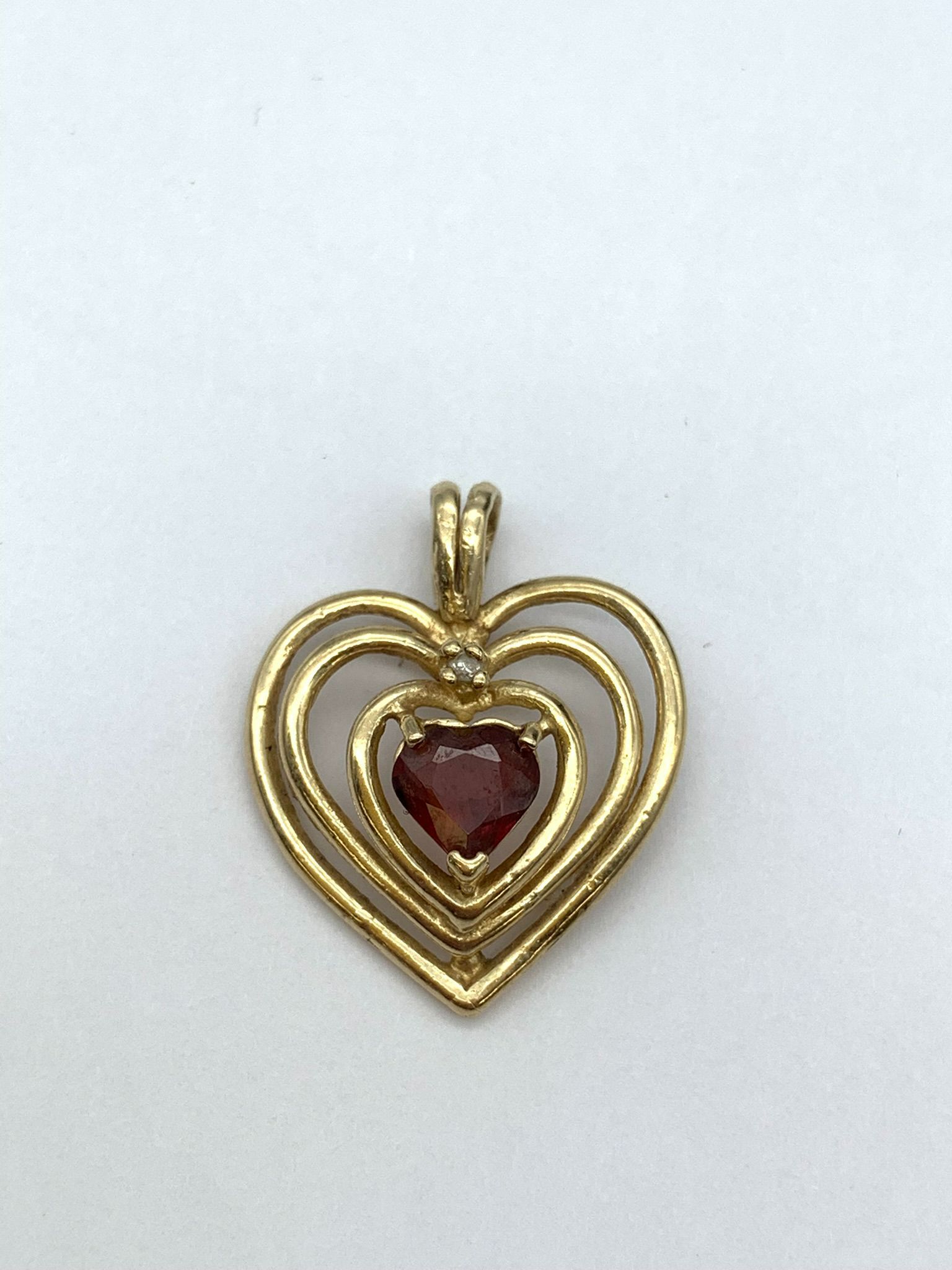 1" Gold heart pendant #12149