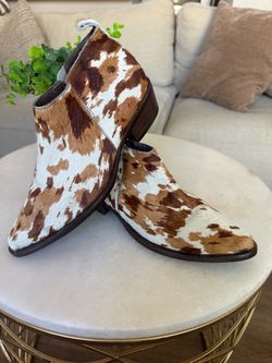 Cowhide Hair-On Ankle Boots
