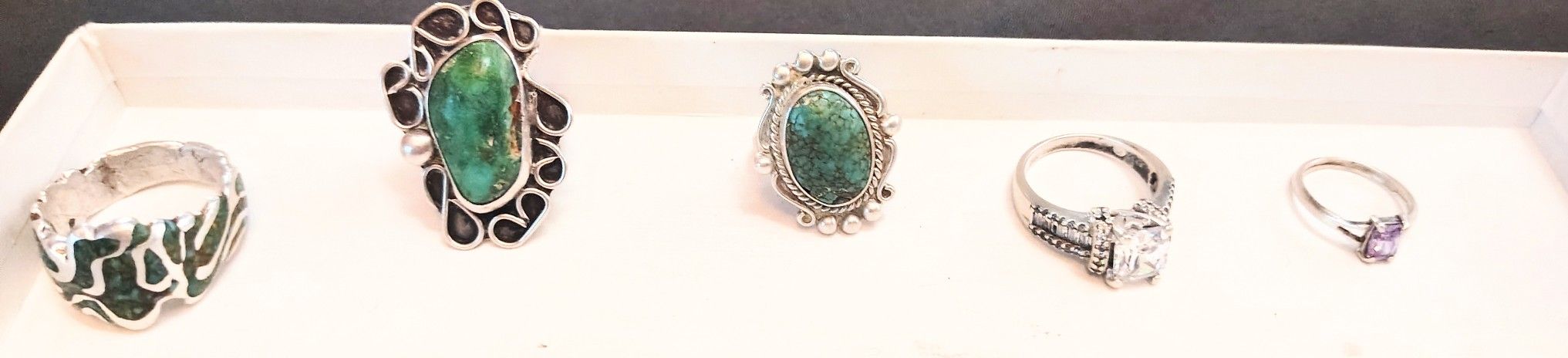 Vintage Turquoise Silver Ring 6