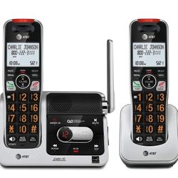 New! AT&T 2-Handset Cordless Phone for Home with Answering Machine