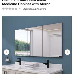 LED Tyn 60 in. W x 30 in. H Recessed or Surface Mount Rectangular Aluminum Bathroom Black Medicine Cabinet with Mirror