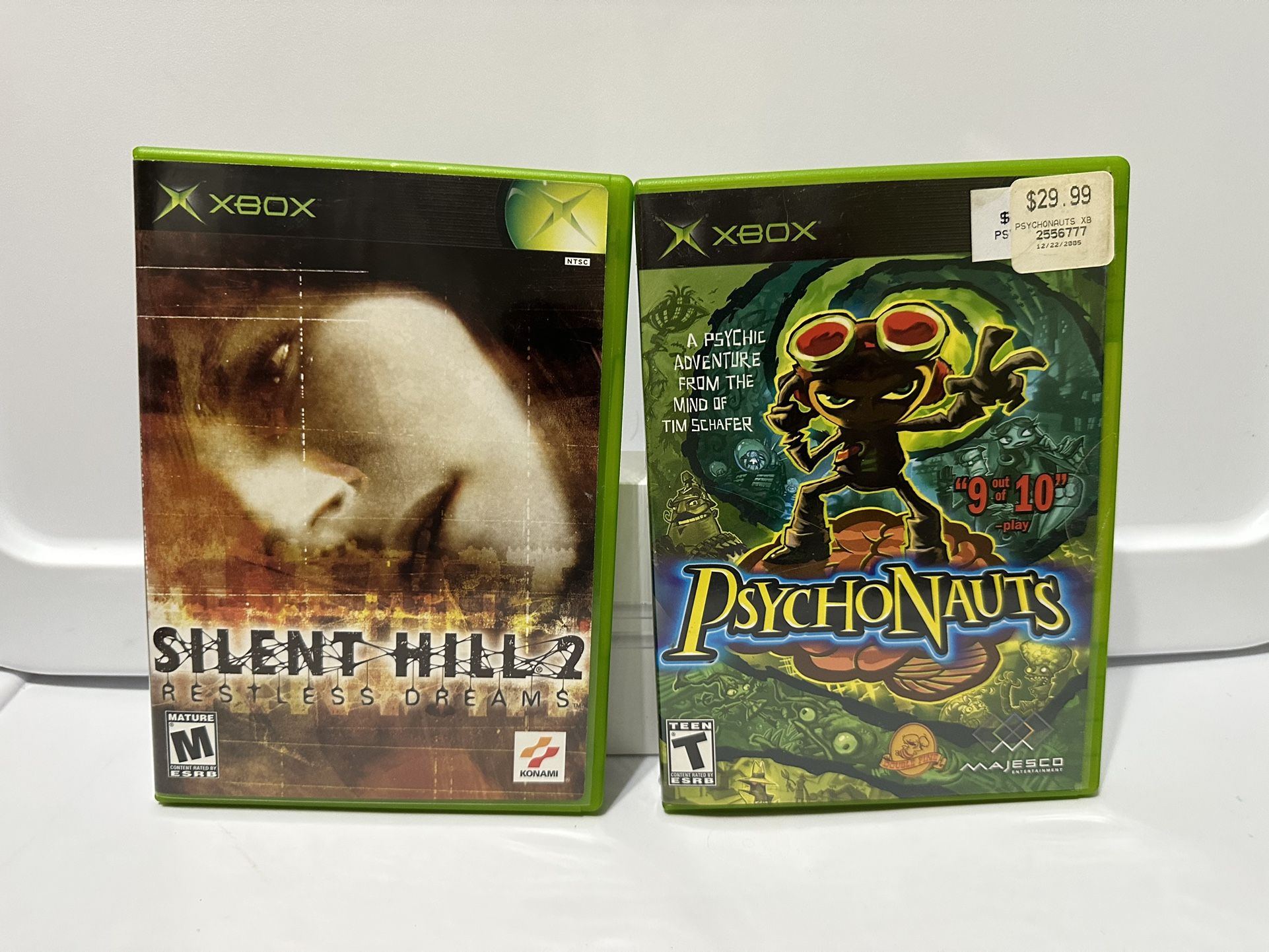 Silent Hill 2 & Psychonauts Original Xbox CASE AND MANUAL ONLY Collectors Nice